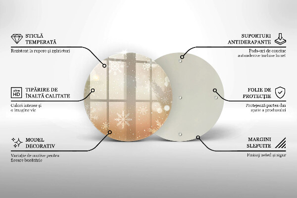 Glas Herdabdeckplatte Schneeflocken