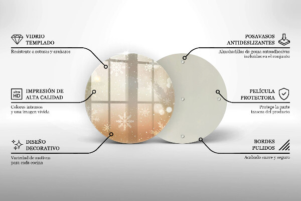 Glas Herdabdeckplatte Schneeflocken