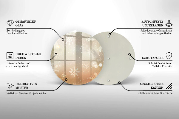 Glas Herdabdeckplatte Schneeflocken