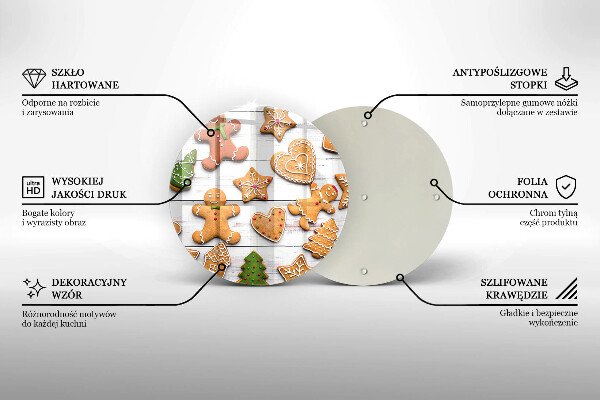 Glas Herdabdeckplatte Weihnachtslebkuchen