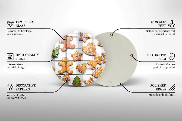 Glas Herdabdeckplatte Weihnachtslebkuchen