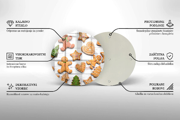 Glas Herdabdeckplatte Weihnachtslebkuchen