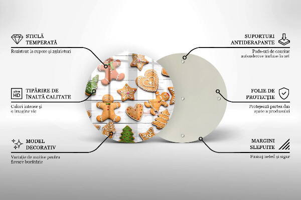 Glas Herdabdeckplatte Weihnachtslebkuchen
