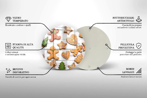 Glas Herdabdeckplatte Weihnachtslebkuchen