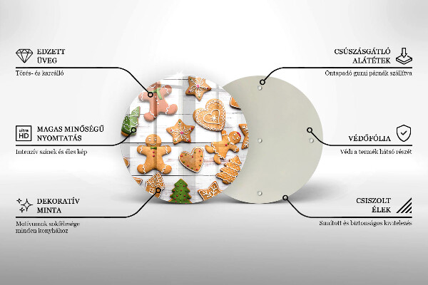 Glas Herdabdeckplatte Weihnachtslebkuchen