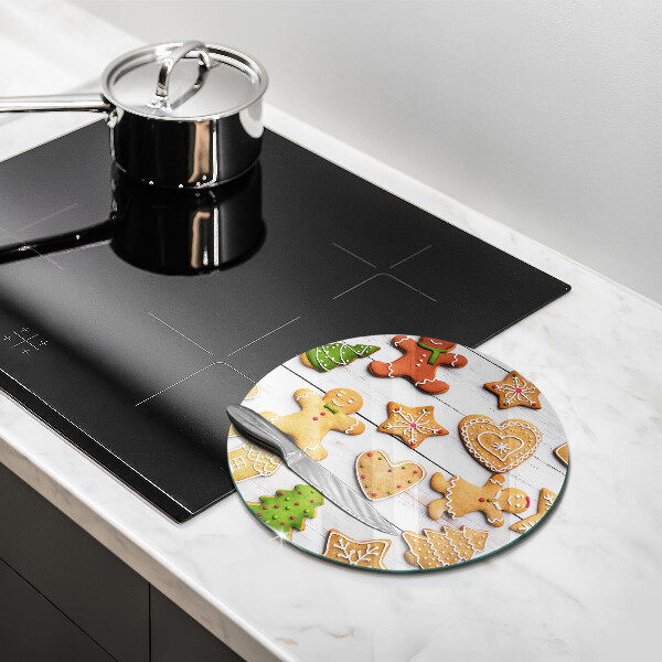 Glas Herdabdeckplatte Weihnachtslebkuchen