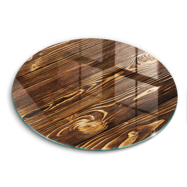 Glas Herdabdeckplatte Holzstruktur