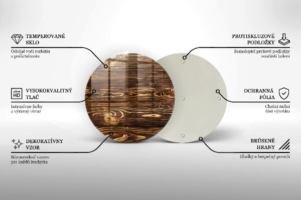 Glas Herdabdeckplatte Holzstruktur