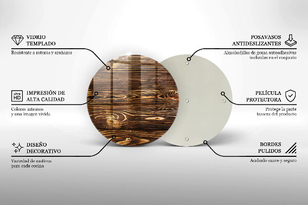 Glas Herdabdeckplatte Holzstruktur