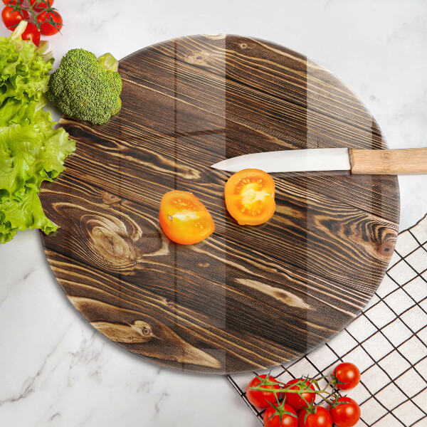 Glas Herdabdeckplatte Holzstruktur