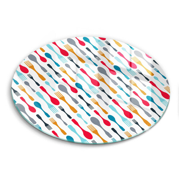 Glas Herdabdeckplatte Löffelillustration