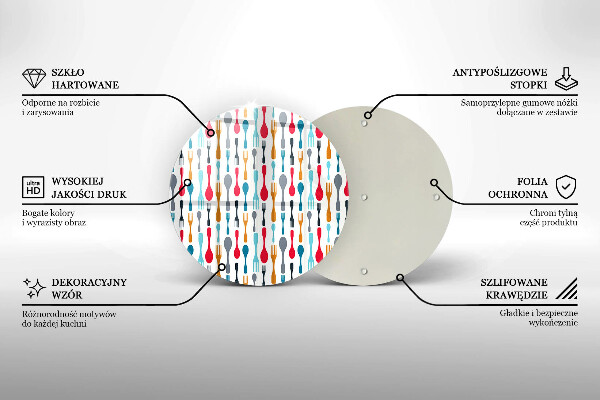 Glas Herdabdeckplatte Löffelillustration