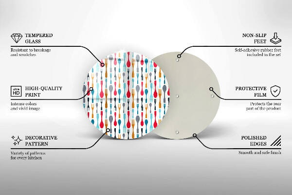 Glas Herdabdeckplatte Löffelillustration