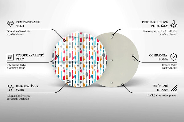 Glas Herdabdeckplatte Löffelillustration
