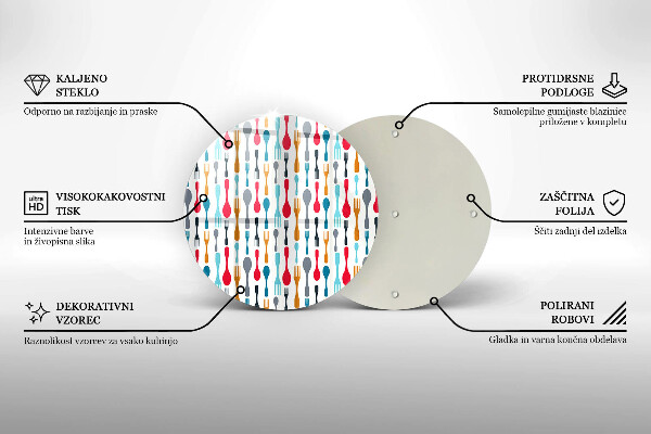 Glas Herdabdeckplatte Löffelillustration