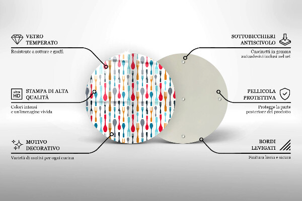 Glas Herdabdeckplatte Löffelillustration