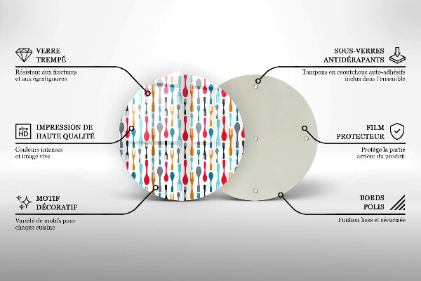 Glas Herdabdeckplatte Löffelillustration