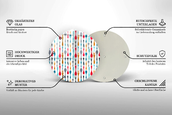 Glas Herdabdeckplatte Löffelillustration