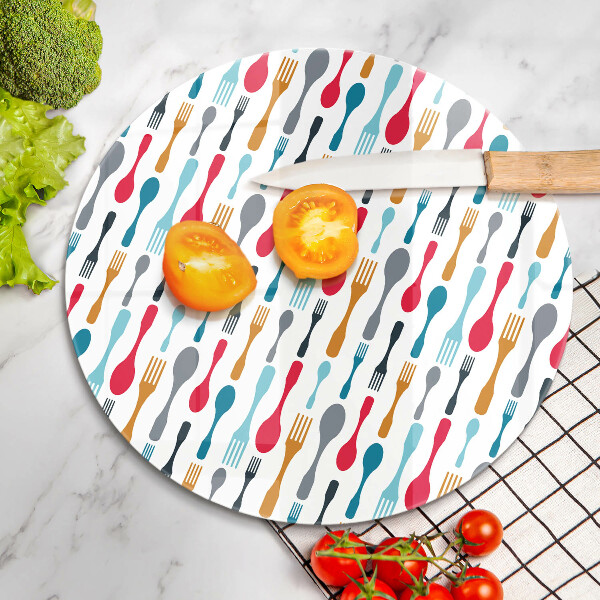 Glas Herdabdeckplatte Löffelillustration