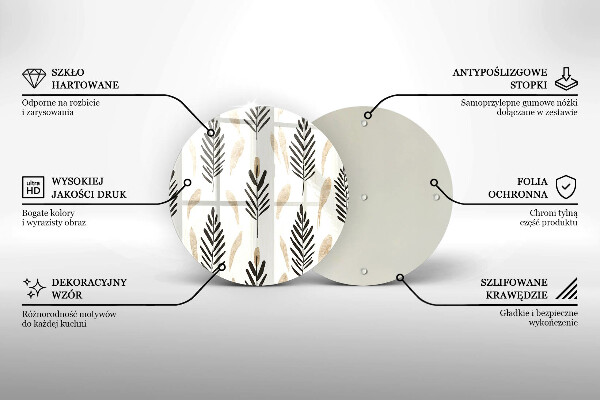 Glas Herdabdeckplatte Boho-Pflanzen