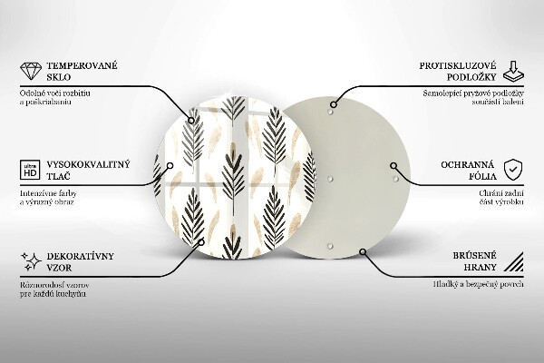 Glas Herdabdeckplatte Boho-Pflanzen