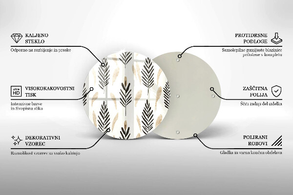 Glas Herdabdeckplatte Boho-Pflanzen