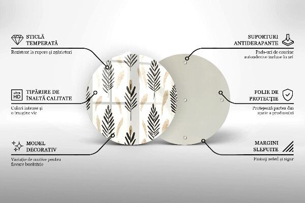 Glas Herdabdeckplatte Boho-Pflanzen