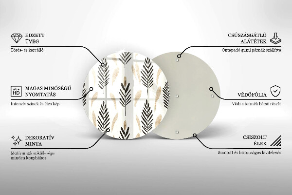 Glas Herdabdeckplatte Boho-Pflanzen