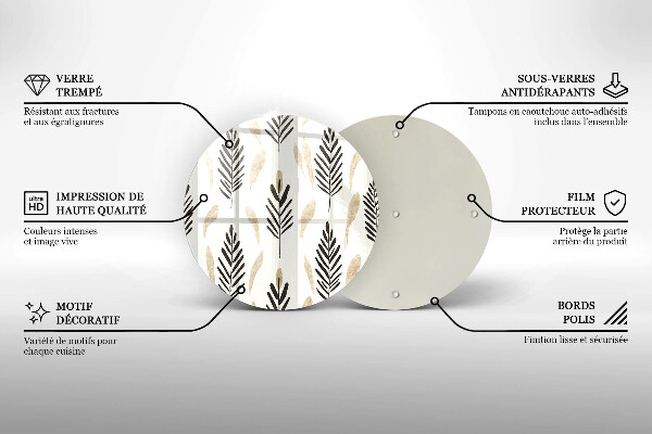 Glas Herdabdeckplatte Boho-Pflanzen