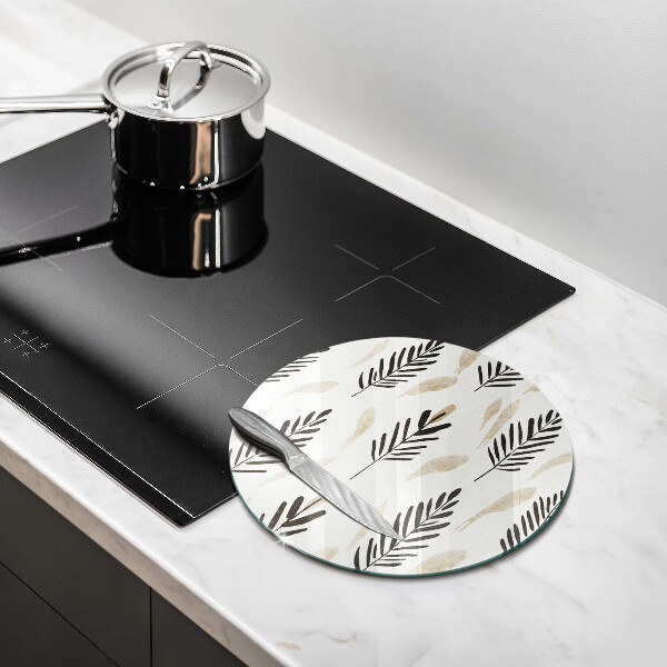 Glas Herdabdeckplatte Boho-Pflanzen