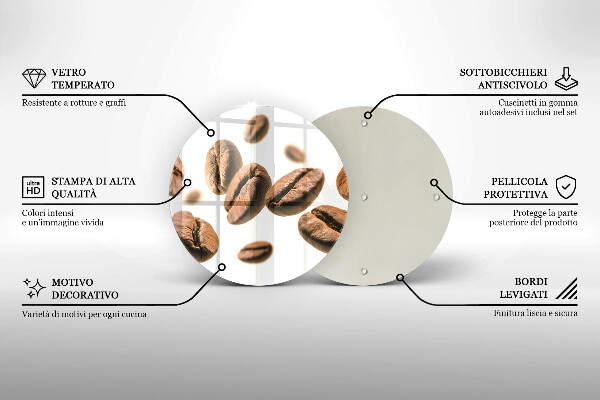 Glas Herdabdeckplatte Kaffeebohnen