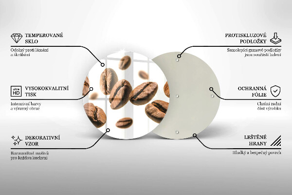 Glas Herdabdeckplatte Kaffeebohnen