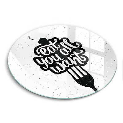 Glas Herdabdeckplatte Eat all you want