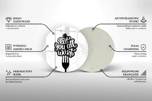 Glas Herdabdeckplatte Eat all you want