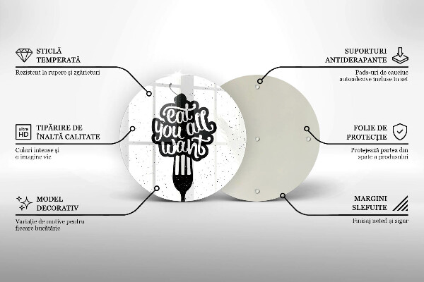 Glas Herdabdeckplatte Eat all you want