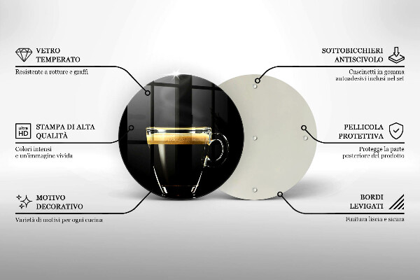 Glas Herdabdeckplatte Ein Glas schwarzen Kaffee