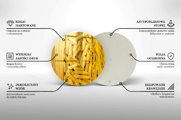Glas Herdabdeckplatte Pasta