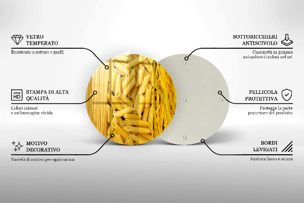 Glas Herdabdeckplatte Pasta