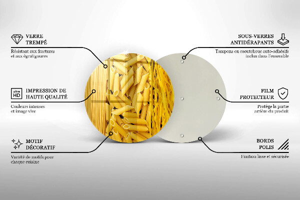 Glas Herdabdeckplatte Pasta
