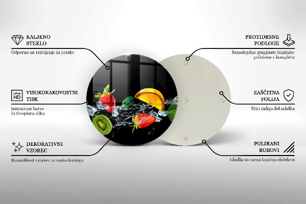 Glas Herdabdeckplatte Früchte im Wasser
