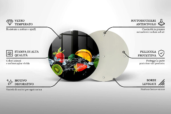Glas Herdabdeckplatte Früchte im Wasser