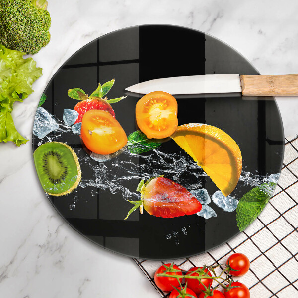 Glas Herdabdeckplatte Früchte im Wasser