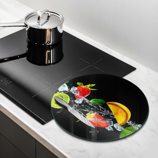 Glas Herdabdeckplatte Früchte im Wasser