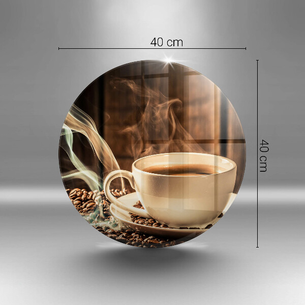 Glas Herdabdeckplatte Tasse und Kaffeebohnen