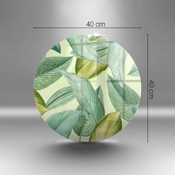 Glas Herdabdeckplatte Grüne tropische Blätter