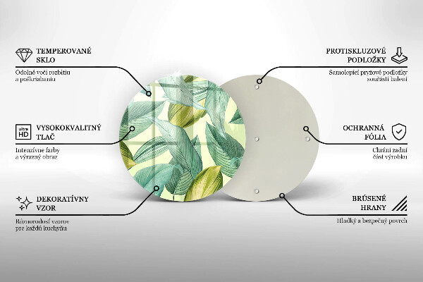 Glas Herdabdeckplatte Grüne tropische Blätter