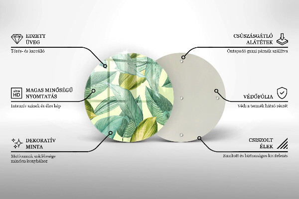Glas Herdabdeckplatte Grüne tropische Blätter