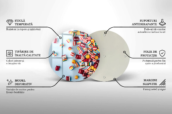Glas Herdabdeckplatte Bunte Bonbons
