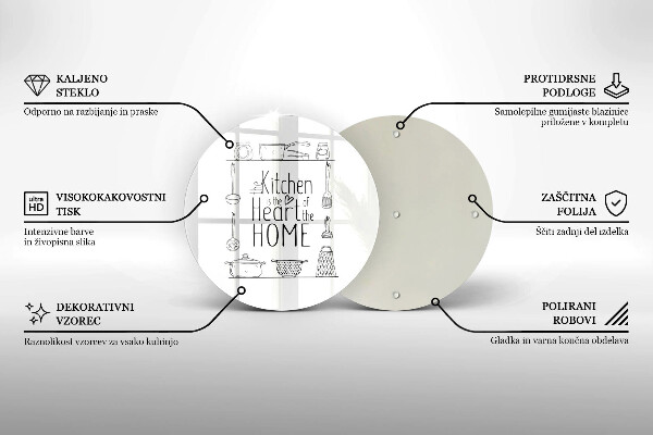 Glas Herdabdeckplatte Inschrift Satz