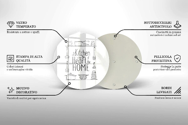Glas Herdabdeckplatte Inschrift Satz